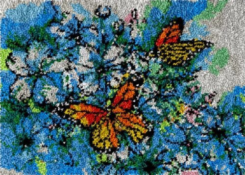 Flowers and Butterflies - Latch Hook Rug Kit