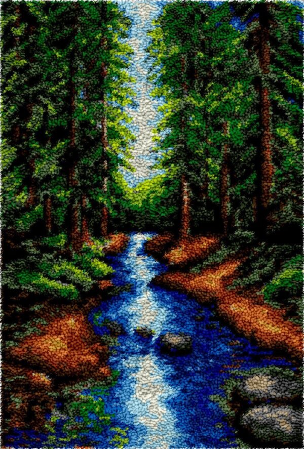 Forest Stream - Latch Hook Rug Kit