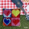 Four Square Love - Latch Hook Pillow Kit