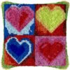 Four Square Love - Latch Hook Pillow Kit