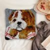 French Bulldog (Grey) - Latch Hook Pillow Kit