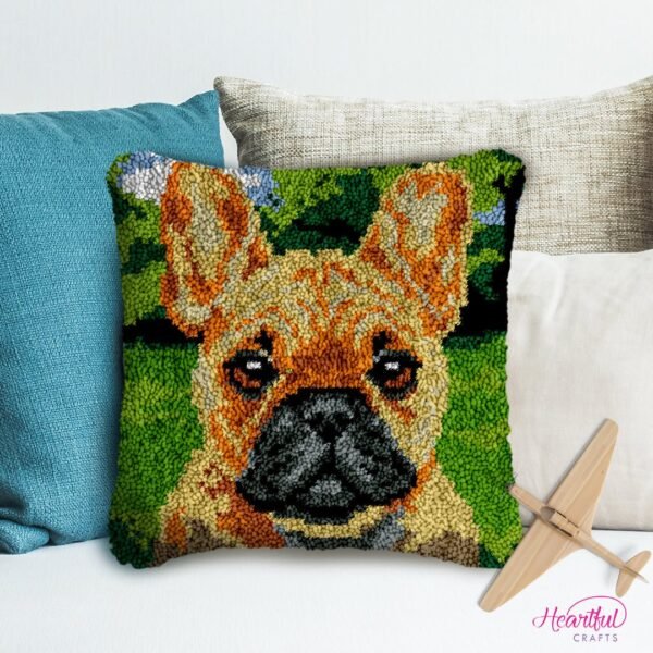 French Bulldog - Latch Hook Pillow Kit