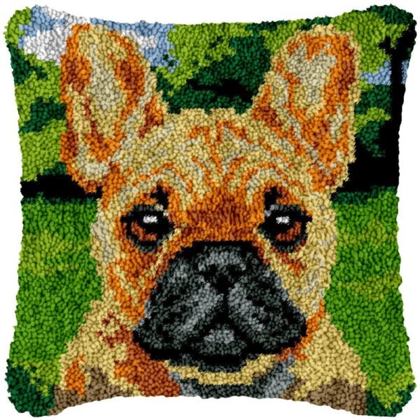 French Bulldog - Latch Hook Pillow Kit
