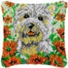 Frolicking Terrier - Latch Hook Pillow Kit