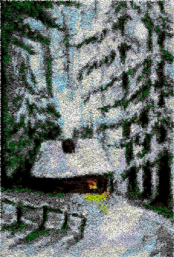 Frosted Cabin - Latch Hook Rug Kit
