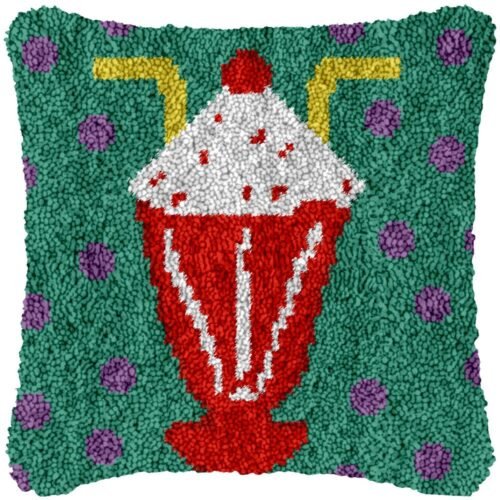 Frothy Shake Dots - Latch Hook Pillow Kit