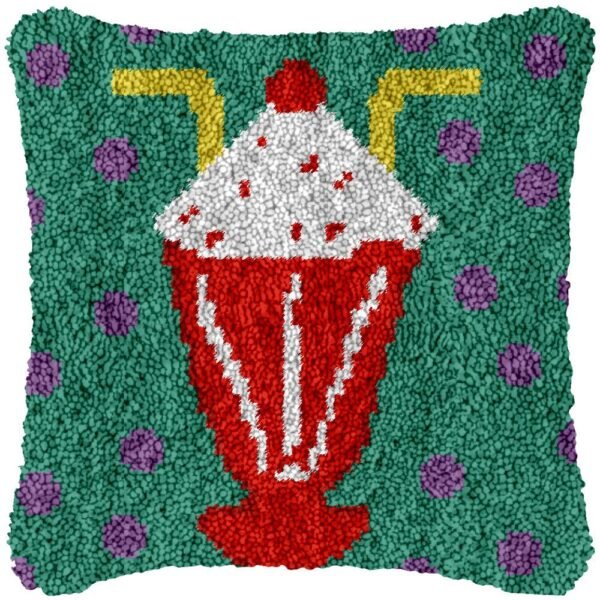 Frothy Shake Dots - Latch Hook Pillow Kit