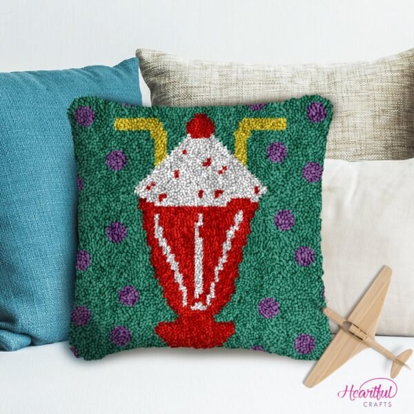 Frothy Shake Dots - Latch Hook Pillow Kit
