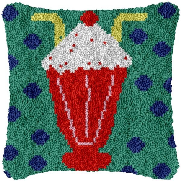 Frothy Shake - Latch Hook Pillow Kit