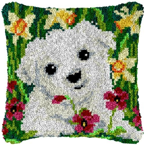 Garden Puppy - Latch Hook Pillow Kit