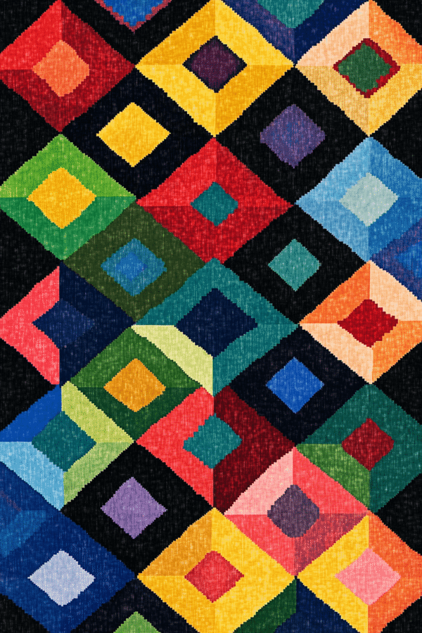 Geometric Diamonds - Latch Hook Rug Kit