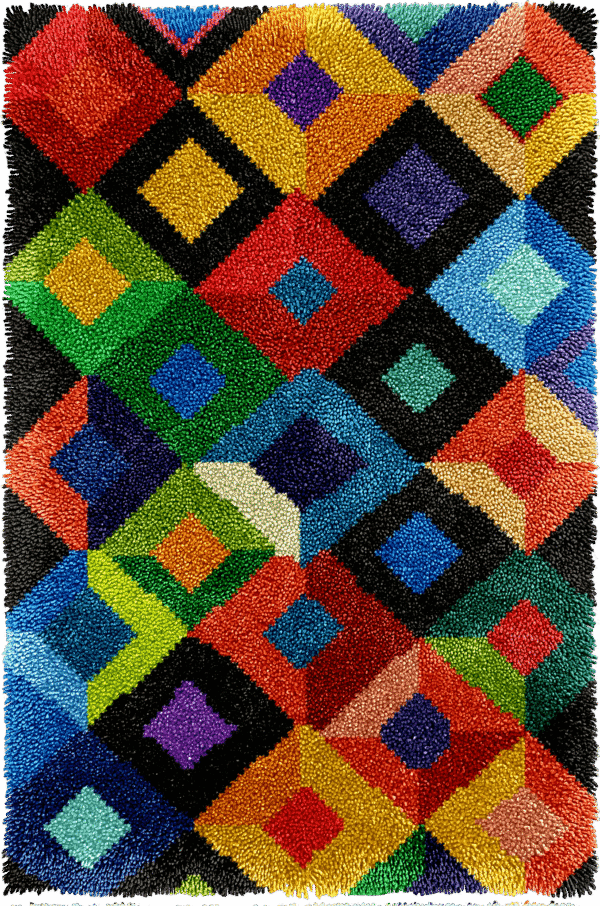 Geometric Diamonds - Latch Hook Rug Kit