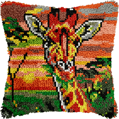 Golden Horizon Giraffe - Latch Hook Pillowcase Kit