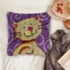 Goofy Cat - Latch Hook Pillow Kit