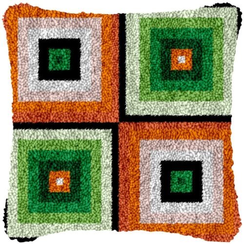 Gradient Squares - Latch Hook Pillow Kit