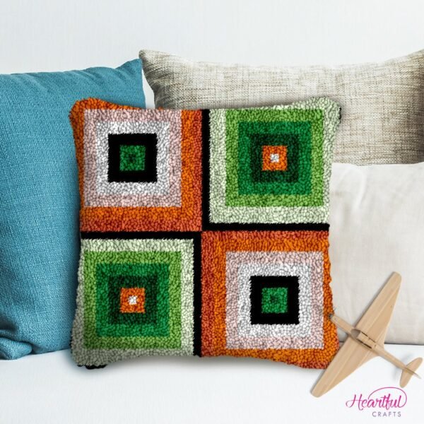 Gradient Squares - Latch Hook Pillow Kit
