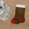 Green and Red Stripes - Latch Hook Stockings Kit