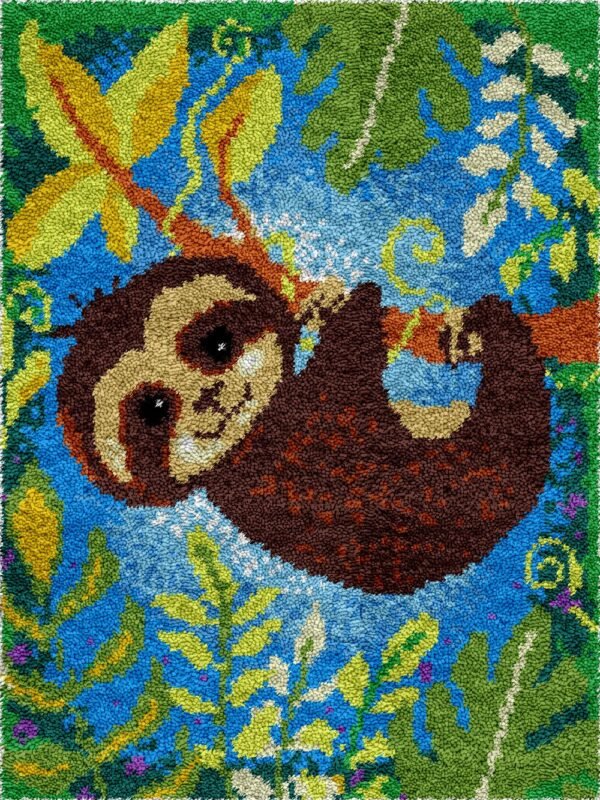Hanging Sloth - Latch Hook Rug Kit