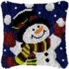 Happy Snowman - Latch Hook Pillow Kit