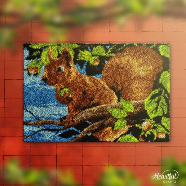 Happy Squirrel - Latch Hook Rug Kit