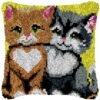 Heartful Kittens - Latch Hook Pillow Kit