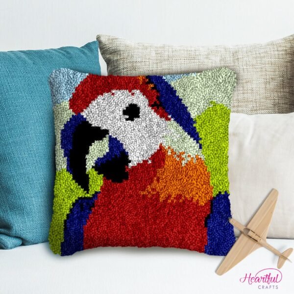 Hello Parrot - Latch Hook Pillow Kit