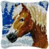 Horse in Snow - Latch Hook Pillow Kit