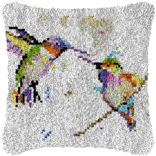 Hummingbirds - Latch Hook Pillow Kit