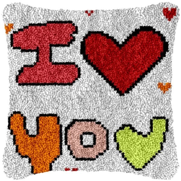 I Heart You - Latch Hook Pillow Kit