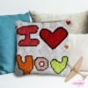 I Heart You - Latch Hook Pillow Kit