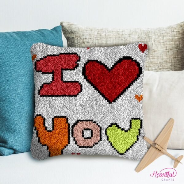 I Heart You - Latch Hook Pillow Kit