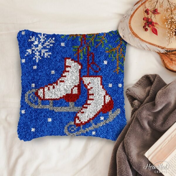 Ice Skate Baby - Latch Hook Pillow Kit