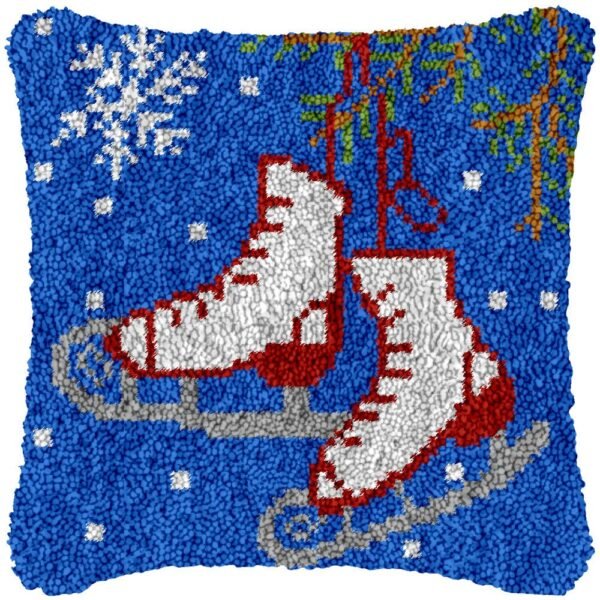 Ice Skate Baby - Latch Hook Pillow Kit