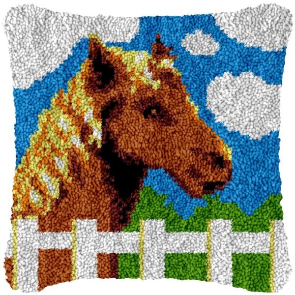 Inquisitive Mare - Latch Hook Pillow Kit