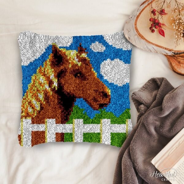 Inquisitive Mare - Latch Hook Pillow Kit