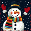 Jolly Snowman - Latch Hook Pillowcase Kit