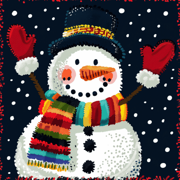 Jolly Snowman - Latch Hook Pillowcase Kit