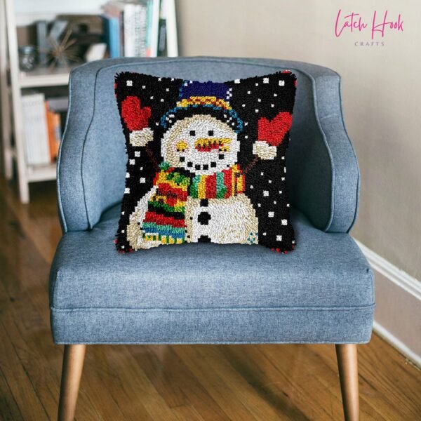 Jolly Snowman - Latch Hook Pillowcase Kit