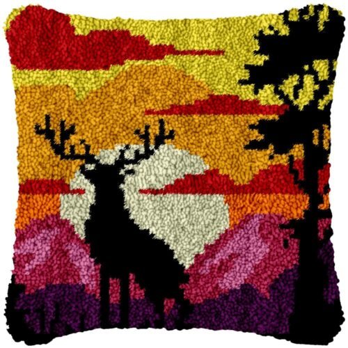 Jungle Sunset - Latch Hook Pillow Kit