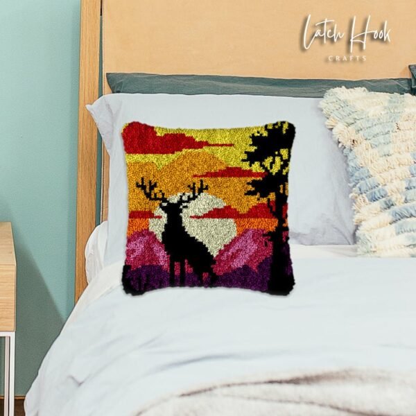 Jungle Sunset - Latch Hook Pillow Kit
