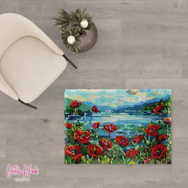Lakeview Poppies - Latch Hook Rug Kit