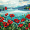 Lakeview Poppies - Latch Hook Rug Kit