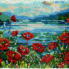 Lakeview Poppies - Latch Hook Rug Kit