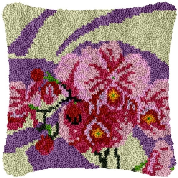 Lavish Orchids - Latch Hook Pillow Kit