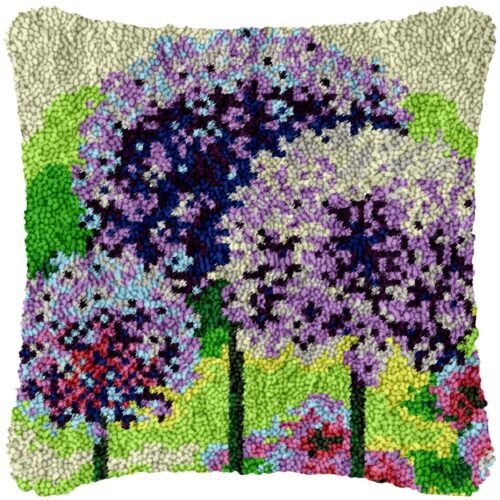 Lilac Cotton Trees - Latch Hook Pillow Kit