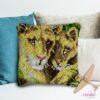 Lioness and Cub - Latch Hook Pillow Kit