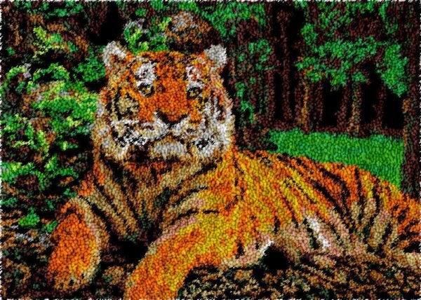 Lone Tiger - Latch Hook Rug Kit