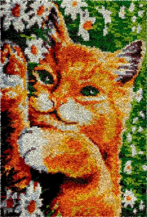Lounging Kitty - Latch Hook Rug Kit