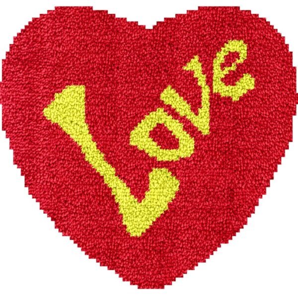 Love Heart (Yellow) - Latch Hook Rug Kit