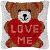 Love Me Teddy - Latch Hook Pillow Kit